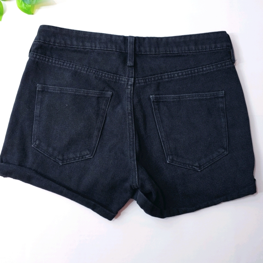 H&M Black Mid-Rise‎ Jeans Shorts SZ 4 - Picture 2 of 6